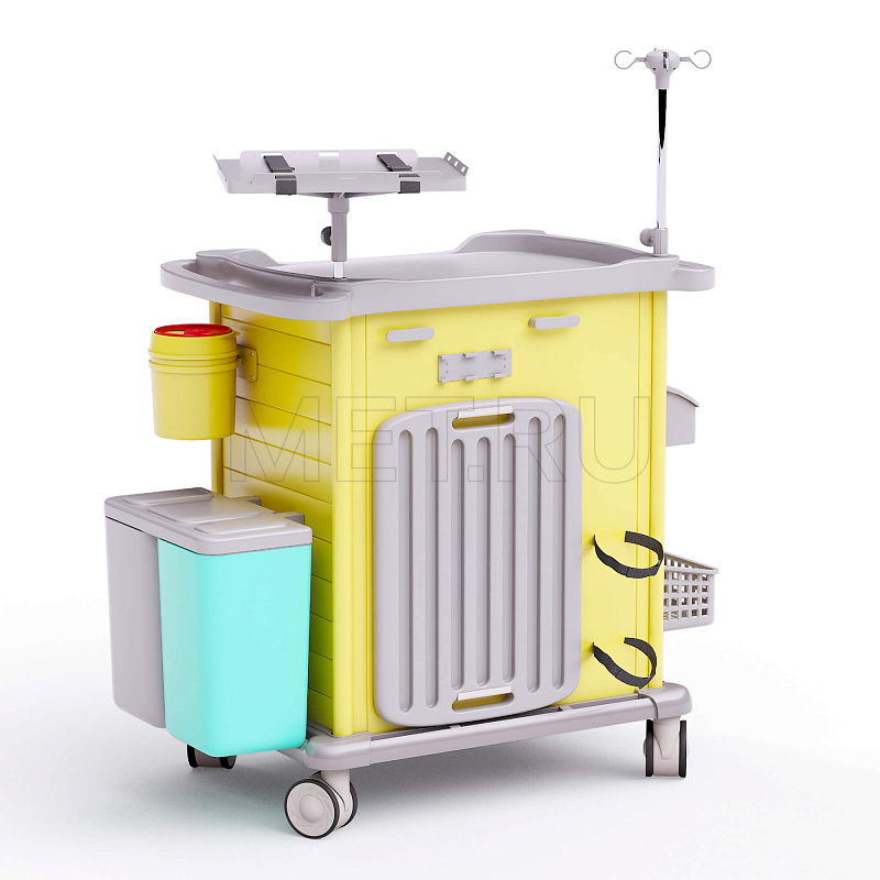 MET PSC-160 Тележка медицинская универсальная желтая 